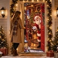 thumbnail image 4 of Christmas Door Cover with Santa Opening Door Design Elastic Front Door Decoration for Holiday Party 70.87 x 35.43 in, 4 of 4