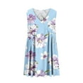 thumbnail image 5 of Vestido de Verano Casual, Vestido de Cuello en V sin Mangas Impreso Suelto Hecho de Poliéster Cómodo para el Uso Diario de Verano de Primavera, Vestido de Verano de Mujer, 5 of 5