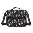 thumbnail image 2 of Boxer and Dog Paw Print Blue Pattern Insulated Lunch Bag with Shoulder Strap and Bottle Holder,Bento School Lunch Bag Box,11x9.5x3.5 Inches, 2 of 5