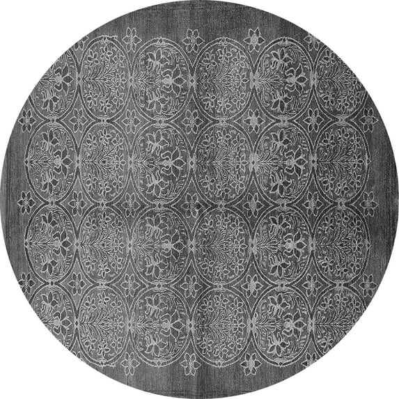 Ahgly Company Indoor Round Oriental Gray Industrial Area Rugs, 5' Round