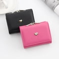 thumbnail image 2 of Bolso de mano con abrazadera de hierro corto para mujer, bolso de mano con hardware en forma de corazón, monedero sencillo de color sólido, bolso para tarjetas, bolso de abrazadera corto, 2 of 6