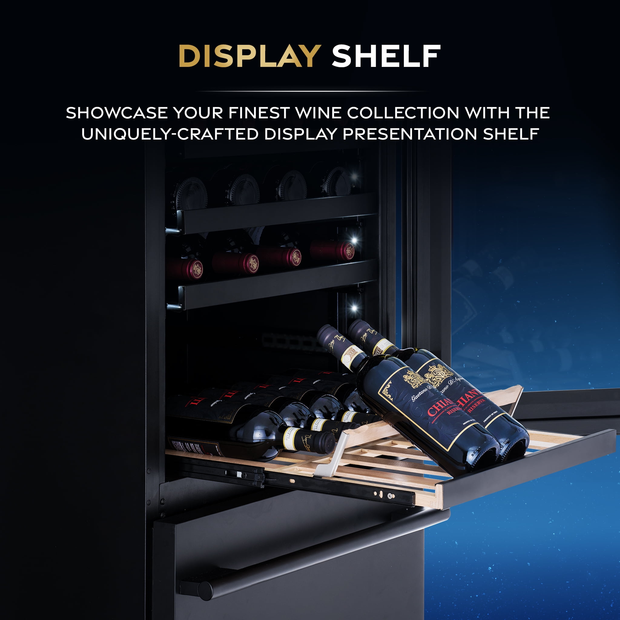 ESTATE 24” Premium Dual Zone Wine Fridge and Beverage Center, Drawer Cabinets with 175 Can Capacity