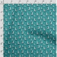 thumbnail image 3 of Soimoi Llama Alpaca Print,Cotton Poplin, Sewing Fabric Sold by The Yard 42 Inch Wide,Sewing Craft Quilting/Quilt Making Fabric, Teal Green, 3 of 5