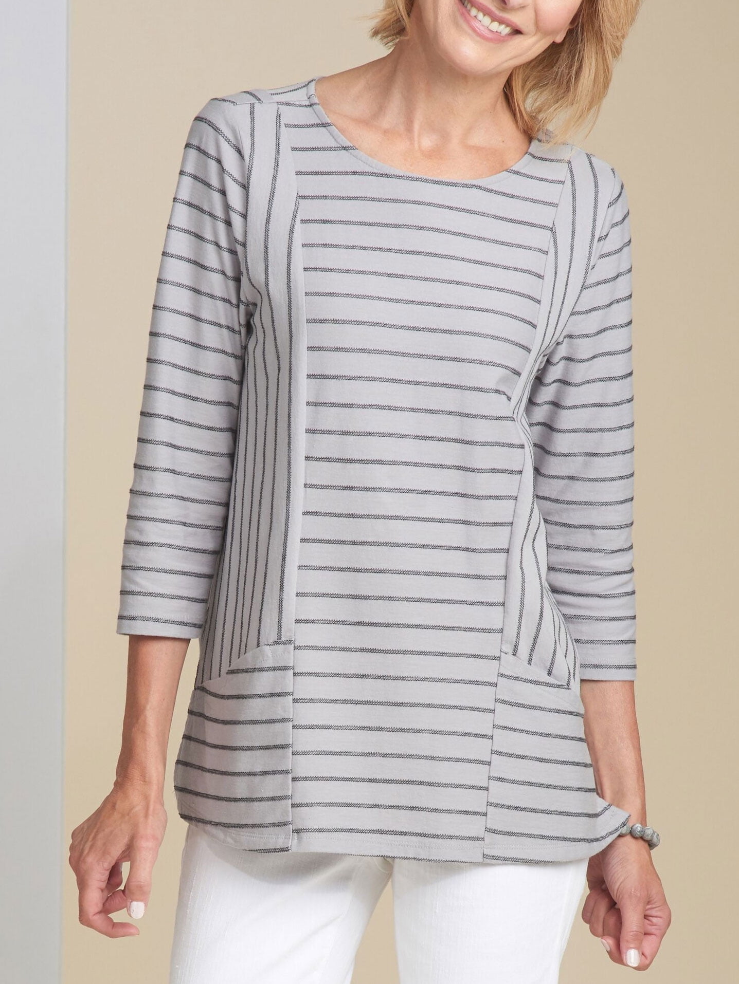 Habitat - Habitat Women's Coastal Jaquard Stripes Pocket Tunic Top