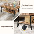 thumbnail image 3 of Tribesigns Farmhouse Coffee Table with Storage, 2-Tier Rustic Living Room Table, 3 of 6