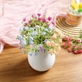 thumbnail image 6 of Mini Faux Floral Stems Small Artificial Flowers Mini Plastic Colorful Realistic Spring Flower Arrangement Bouquet Branches for Home Party Wedding Table Centerpiece Vase Decor (Blue), 6 of 9