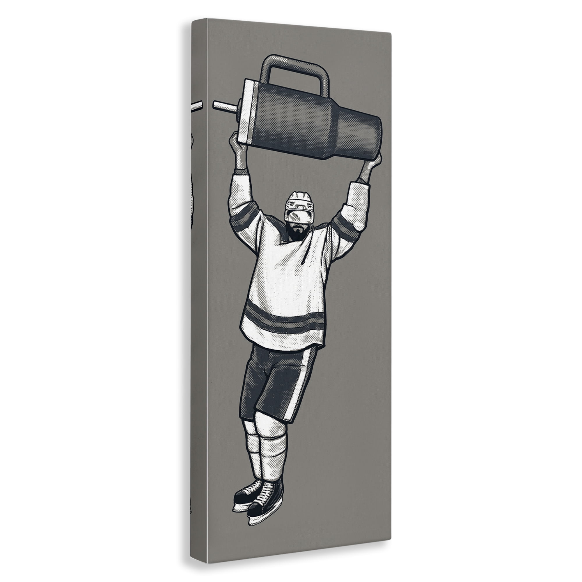 Stupell Industries Funny Hockey Trophy Pun Sports Painting Wrapped Canvas Art Print Wall Art, 13 x 30