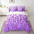 thumbnail image 2 of Feelyou Purple Cheetah Print Comforter Set 7pcs, Glitter Polkadots King Bedding Sets, 2 of 8