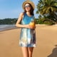 thumbnail image 3 of Balery Blue Sky Winged Cat Vestidos de verano para mujer con estampado: vestido holgado sin mangas, vestido playero informal y cómodo para días calurosos., 3 of 7