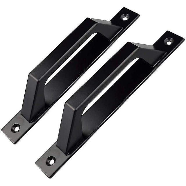 Juego de 2 manijas en forma de D para puerta de jardín de madera, 200 mm, negro Feliz Sencillez