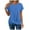 A-Blue, variant on Laiiidd Work Shirts for Women Womens Summer Tops Pleated Round Neck Short Sleeve Shirts Business Casual(Khaki,XL)