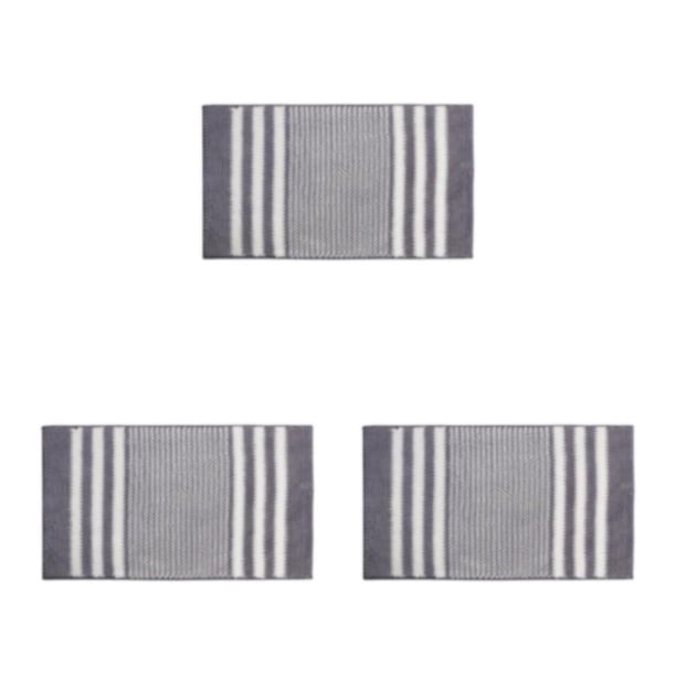 Advancent Alfombra de baño de la colección - Parte inferior de pegamento caliente Textura Agarre fuerte Exquisito hecho a mano Absorbente Gris Type1 NO1