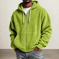 thumbnail image 2 of Mens Full Zip Corduroy Hoodies Oversized Long Sleeve Soft Warm Sweatshirt Fall Winter Outerwear With Pockets, 2 of 4