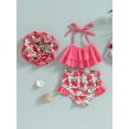 thumbnail image 3 of Hirigin Toddler Baby Girl Swimsuit 6 12 18 Months 2T 3T 4T Bathing Suit Bikini Sets Swimwear Summer Beach Wear with Hat, 3 of 8