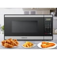 thumbnail image 2 of Farberware 1.1 Cu. Ft. Black & Stainless Steel Countertop Microwave – 1000W Power, Auto Cook Settings, Defrost, and Safety Lock, 2 of 6