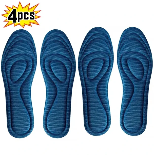 Plantillas ortopédicas de espuma viscoelástica para zapatos, desodorización antibacteriana, absorción de sudor, calzado deportivo, almohadillas para correr, 2 pares