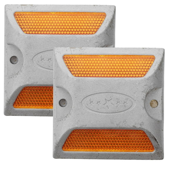 2pcs Square Front Reflector for Driveway Trailer Safety Sign Reflective Mailbox Garage Gate Truck Car