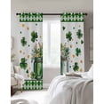thumbnail image 4 of St Patrick's Day Blackout Curtains for Bedroom Living Room Darkening Curtains 54 Inch Long Spring Shamrock Flowers Vase Gold Coin Green Short Curtain for Small Window Treatment Drapes 42"x54"x2, 4 of 9