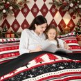 thumbnail image 4 of Erosebridal Christmas Tree Twin Comforter Sets, Vintage Abstract Bedding Set, Red White, Black Reversible, 2 Pieces, 1 Comforter and 1 Pillowcase, 4 of 7