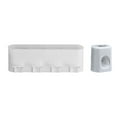 thumbnail image 1 of Plastic Toothbrush & Toothpaste Organizer All-in-One Bathroom Organizer No-Drill Toothbrush Holder with Toothpaste Dispenser, 1 of 6