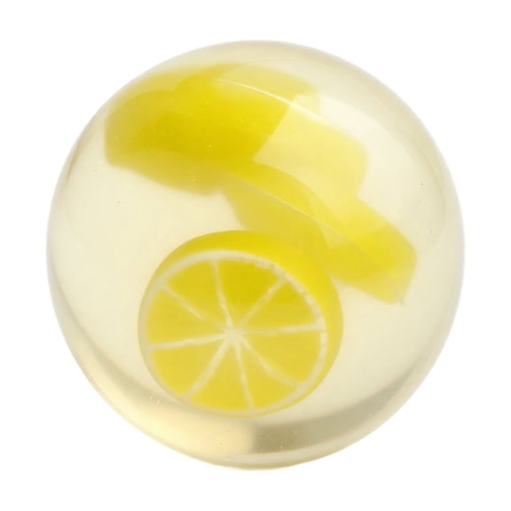 Squishy Stress Ball with Lemon Design, 2.36 Inches, Yellow and Clear, for Relaxation, Squeeze Toy