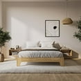 thumbnail image 1 of CorLiving Aiko Engineered Wood Mid Century Platform Bed Frame with Slats, No Box Spring Required, 1 of 9