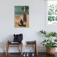thumbnail image 2 of Art.com Fashionable Woman with Cat on Beach Stretched Canvas Print Wall Art, 24" x 36", 2 of 3