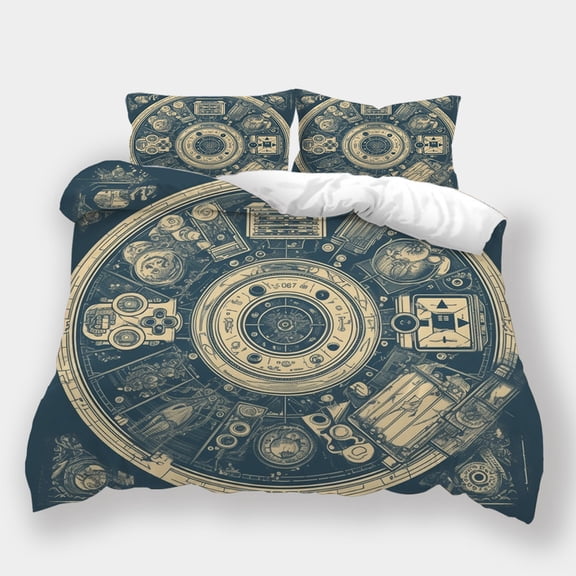 Highend Duvet Cover Set Game Handle Painting Bedspreads Teenager Home Dormitory Bedding Set,Queen (90"x90")