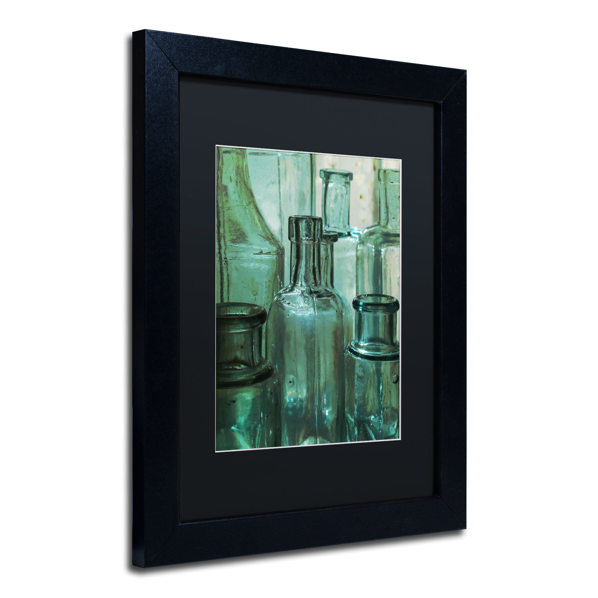 Trademark Fine Art "Antique Bottles" Canvas Art by Patty Tuggle, Black Matte, Black Frame