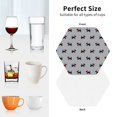 thumbnail image 6 of Honeii Polka Dot Christmas Dog Print Leather Coaster Set of 4, Ideal for Safeguarding Your Furniture from Drinks Spills and Effortless Cleanup-Hexagon, 6 of 6