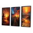 thumbnail image 3 of Designart "Lakeside Serenity Morning Sunrise II" Landscape & Nature Framed Wall Art Set Of 3 - Yellow Sunrisesunset Frame Gallery Wall Set For Home Decor, 3 of 7