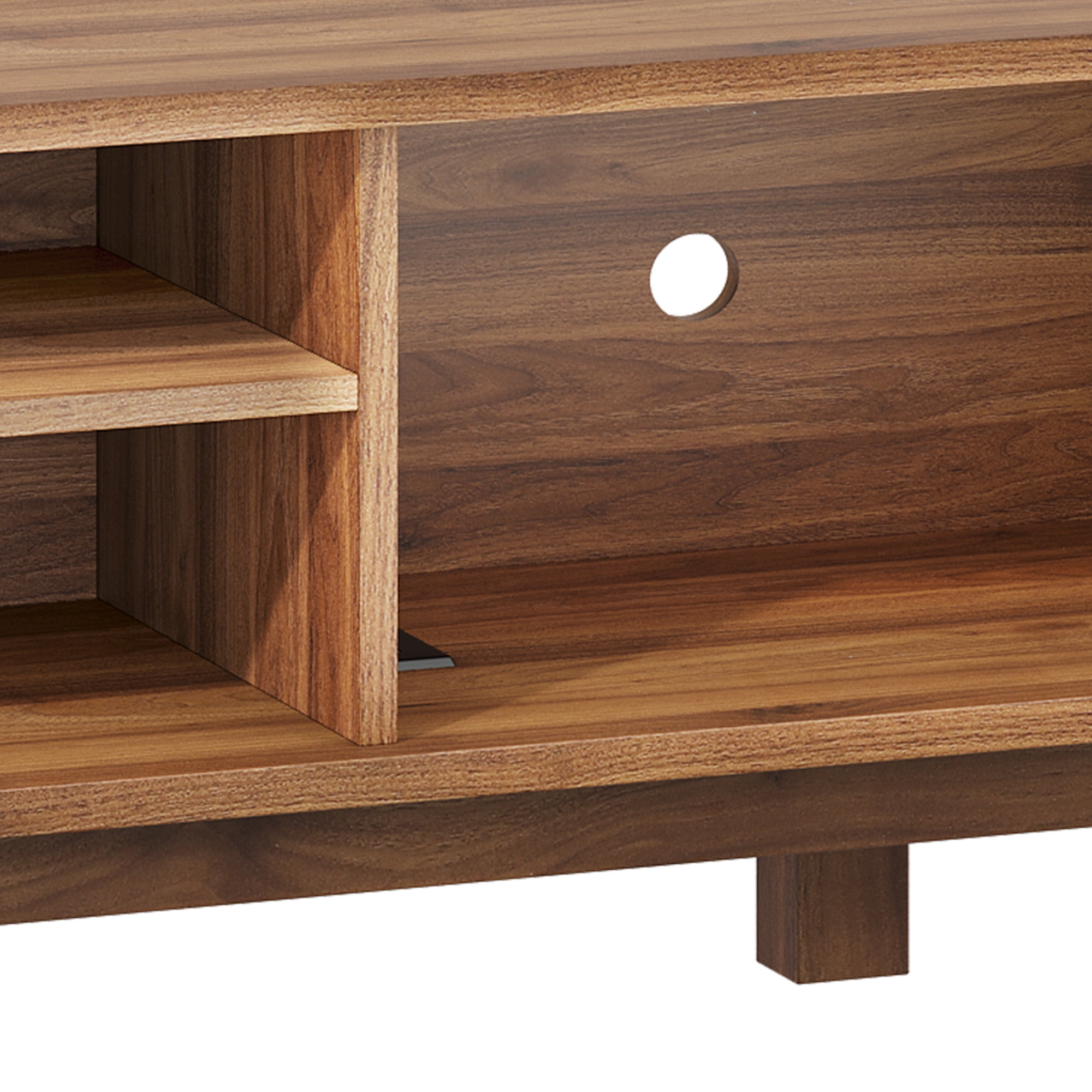 Uforic Fluted TV Stand for 65" TVs, Modern Living Room Media Console with Adjustable Shelf & Power Outlets, Walnut