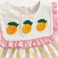 thumbnail image 4 of mgoYE Baby Girl Fruit Clothes Lemon Embroidery Smocked Bubble Romper Sleeveless Ruffled Bodysuit Summer Outfit Size 6-12 Months Yellow, 4 of 5
