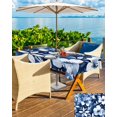 thumbnail image 5 of Fsddascl Navy Blue Spring Floral Outdoor Tablecloth - 60x120 Inch Rectangle Dining Table Cover, Summer Flowers Abstract Art Waterproof Outdoor Table Cloth with Umbrella Hole & Zipper for Patio, 5 of 7