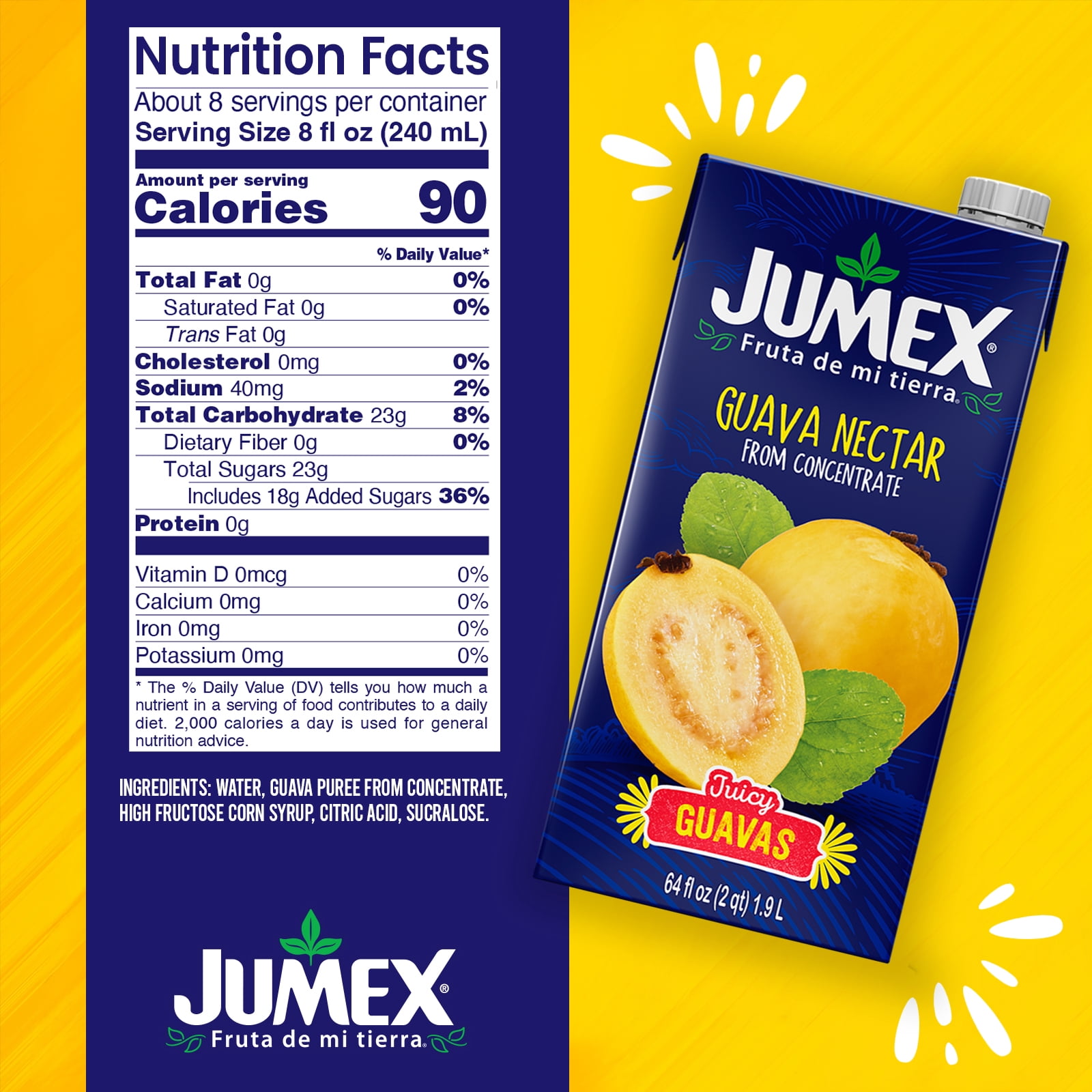 (3 pack) Jumex Guava Nectar Juice, 64 fl oz