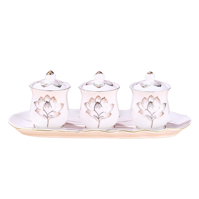 Bearachild Juego de 3 tazas de té de cerámica con relieve de loto, elegantes tazas de cerámica para momentos de meditación, con diseño de Teteras blanco