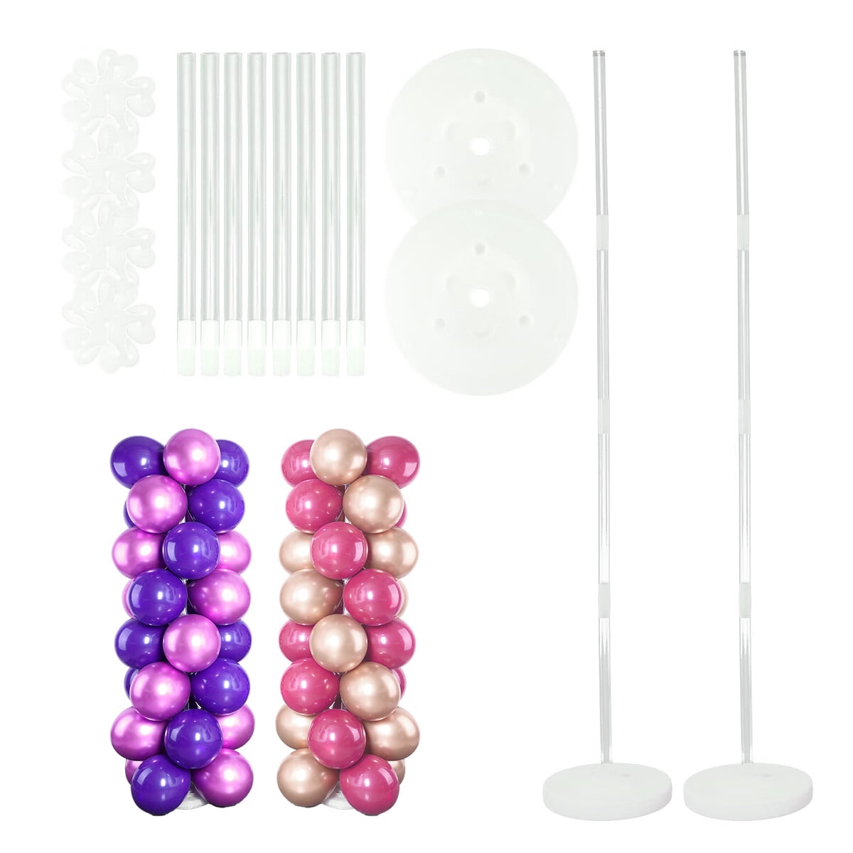 2 Sets Balloon Column Stand Kits 8.4ft Height Balloon Arch Stand Kit