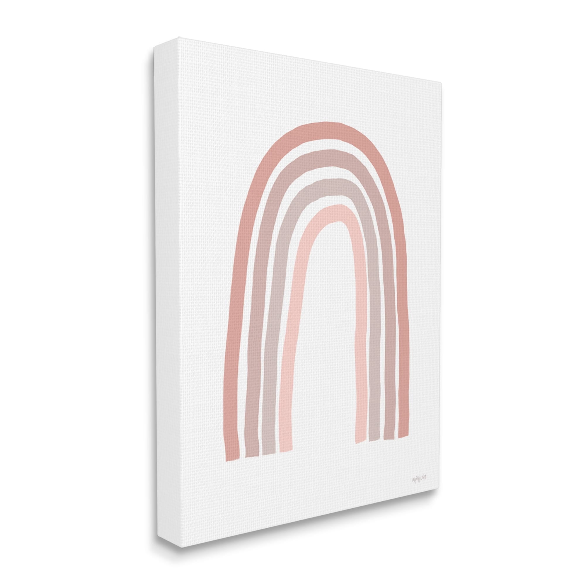 Stupell Industries Minimalistic Rainbow Drawing Quiet Pink Pastel Stripes,16 x 20, Design by Imperfect Dust