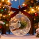 thumbnail image 4 of Adorno de Navidad 3D Transparente Bola de Pájaro | Decoración de árbol colgante hecha a mano | Efecto de globo de nieve con remolino de purpurina, caja de música, exhibición de pájaros realista,, 4 of 4