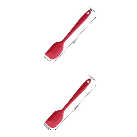 

2pcs Silicone Baking Spatula Heat-Resistant Non-stick Scraper Kitchen Utensil Dishwasher Safe Red