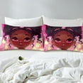 thumbnail image 4 of Black Princess Fitted Sheet Full Black Pink Bed Sheets Cute American African Bedding Sheets Princess Room Decor,Soft Breathable Sheets 2 Pillow Cases, 4 of 5