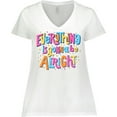 thumbnail image 3 of Inktastic Everything is Gonna be Alright Inspirational Quote Women's Plus Size V-Neck T-Shirt, 3 of 5