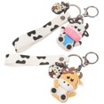 thumbnail image 3 of 2Pcs Cow Key Chain Cartoon Animal Key Rings Bag Pendant Hanging Decoration Couple Gift, 3 of 3
