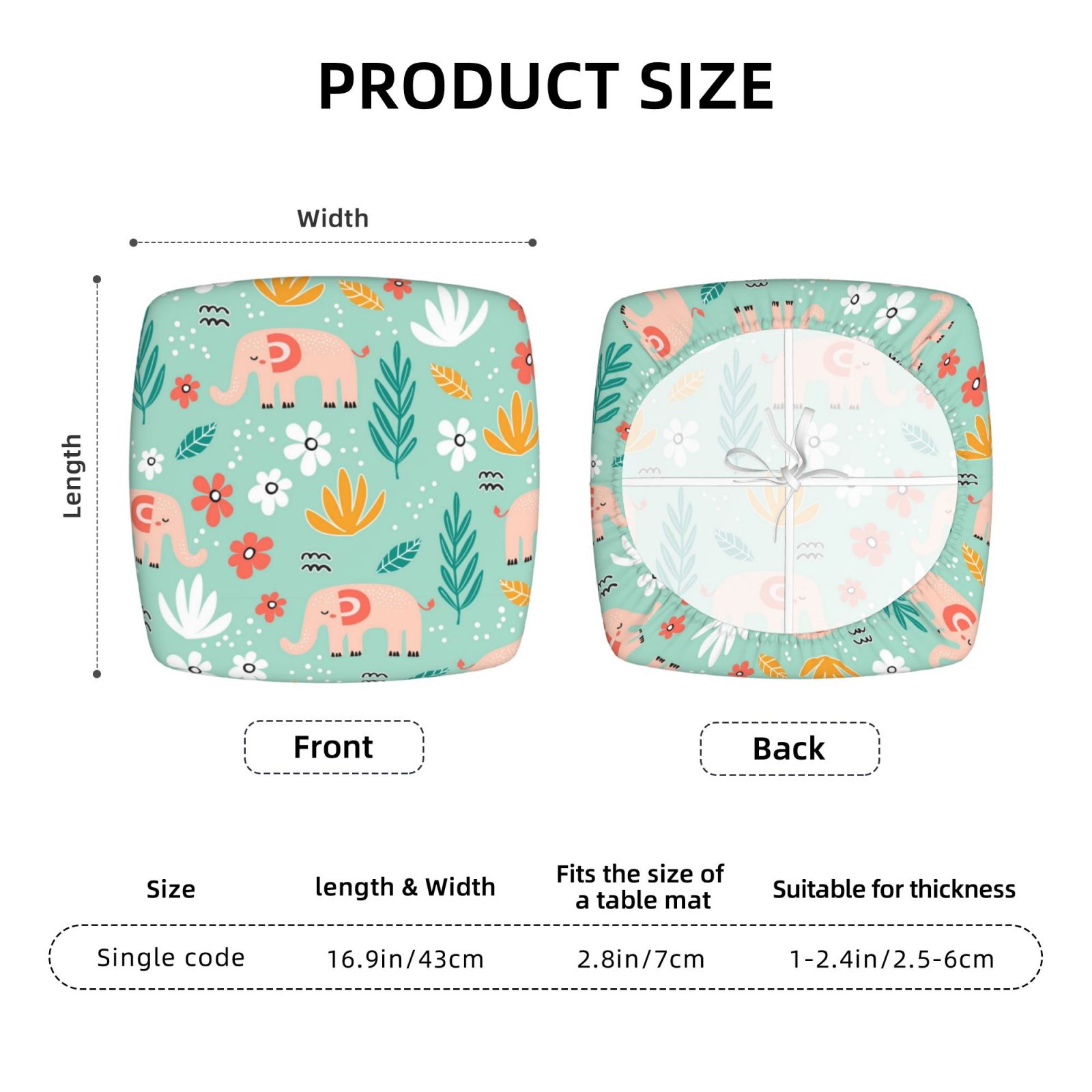 Vsdgher Elephant and Flowers Couch Cushion Covers, Non-Slip Sofa Seat Cushion Slipcovers, Soft Couch Covers（Don't include seat cushion）Six Piece