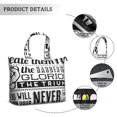 thumbnail image 2 of 22 Inch Oversized Travel Bag Lightweight Canvas Weekender Duffel with Multi Pockets, Slogan Print, 2 of 5