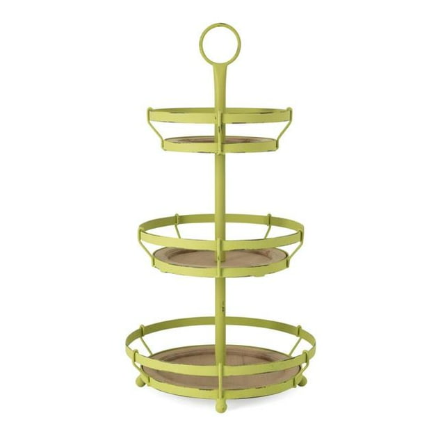 IMAX 90342 Green Three Tier Decorative Tray Server