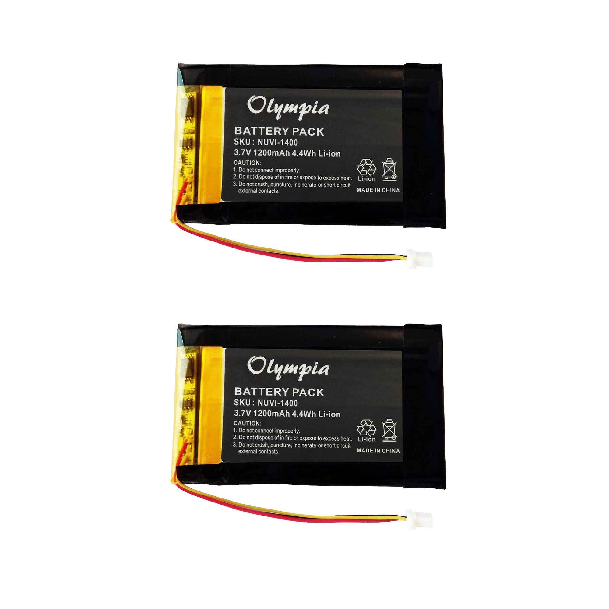 2 Pack of Garmin Nuvi 1450 Battery - Replacement for Garmin GPS Navigator  Battery (1200mAh