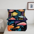 thumbnail image 5 of jejeloiu Watercolor Cartoon Fish Full Size Comforter Sets,Colorful Ocean Coral Bedding Comforter Set For Boys,Black Multicolor,Navy Blue Reversible,3-Piece,1 Comforter and 2 Pillowcases, 5 of 7