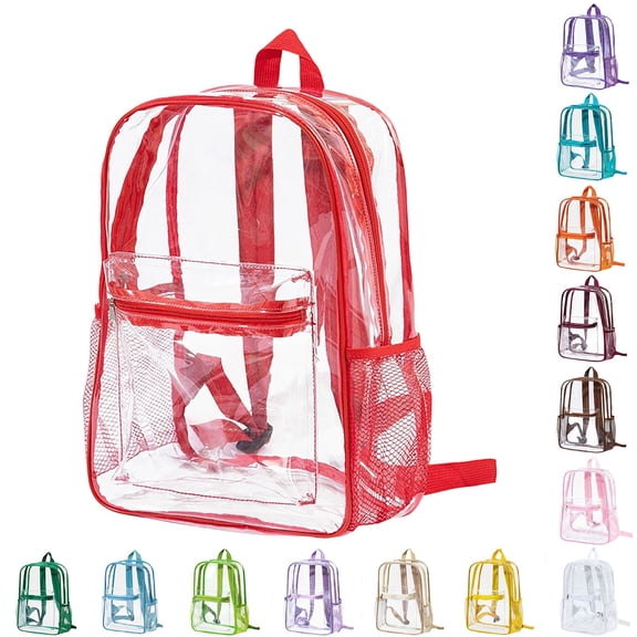 Gaexia Backpack,Large Heavy Duty Clear Backpack for School Bookbag Transparent Multi Pocket Backpacks