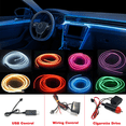 thumbnail image 2 of Venta caliente 1M/2M/3M/5M iluminación interior del coche tira de LED decoración guirnalda cuerda de alambre tubo línea flexible luz de neón USB Cigar Drive, 2 of 5